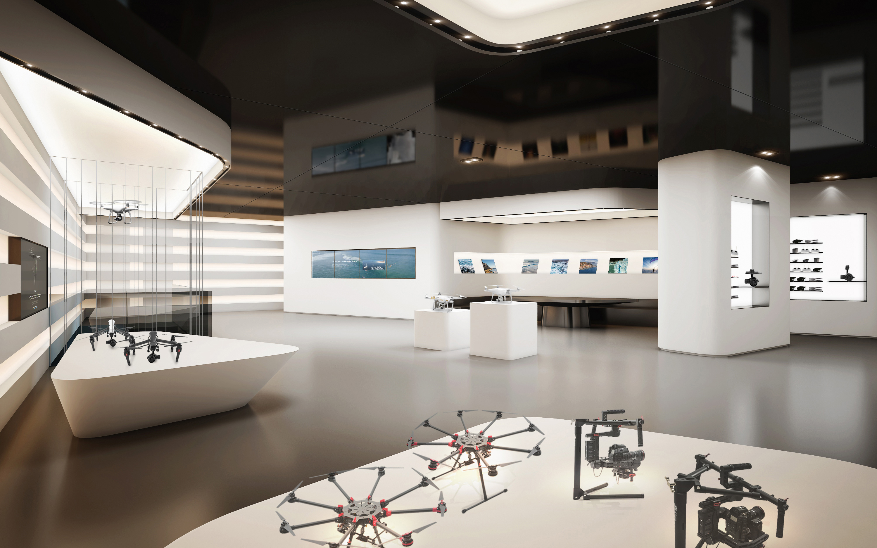 官方公布的構想圖中,見到旗艦店將會展示品牌不同產品之餘,又會設有影像廊,大騷精彩航拍作品。