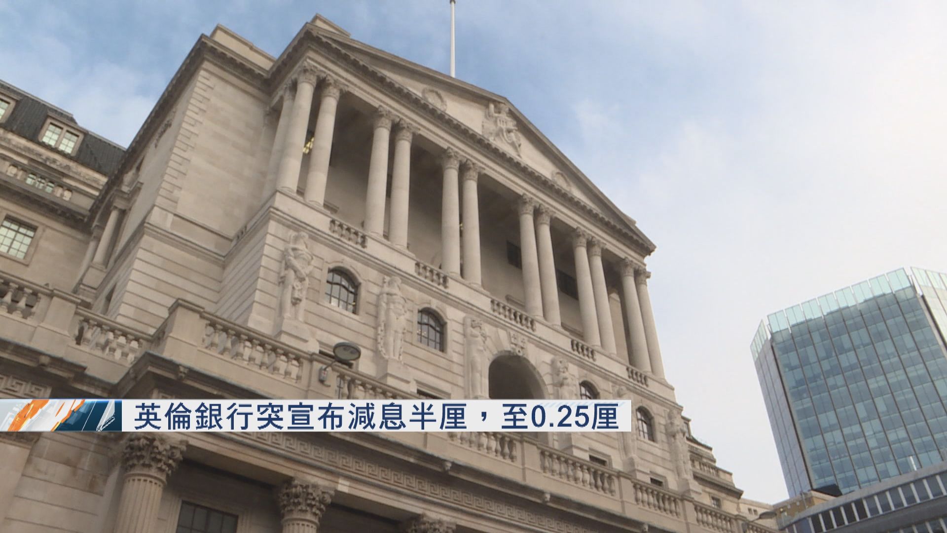 【加入救市】英倫銀行突減息半厘