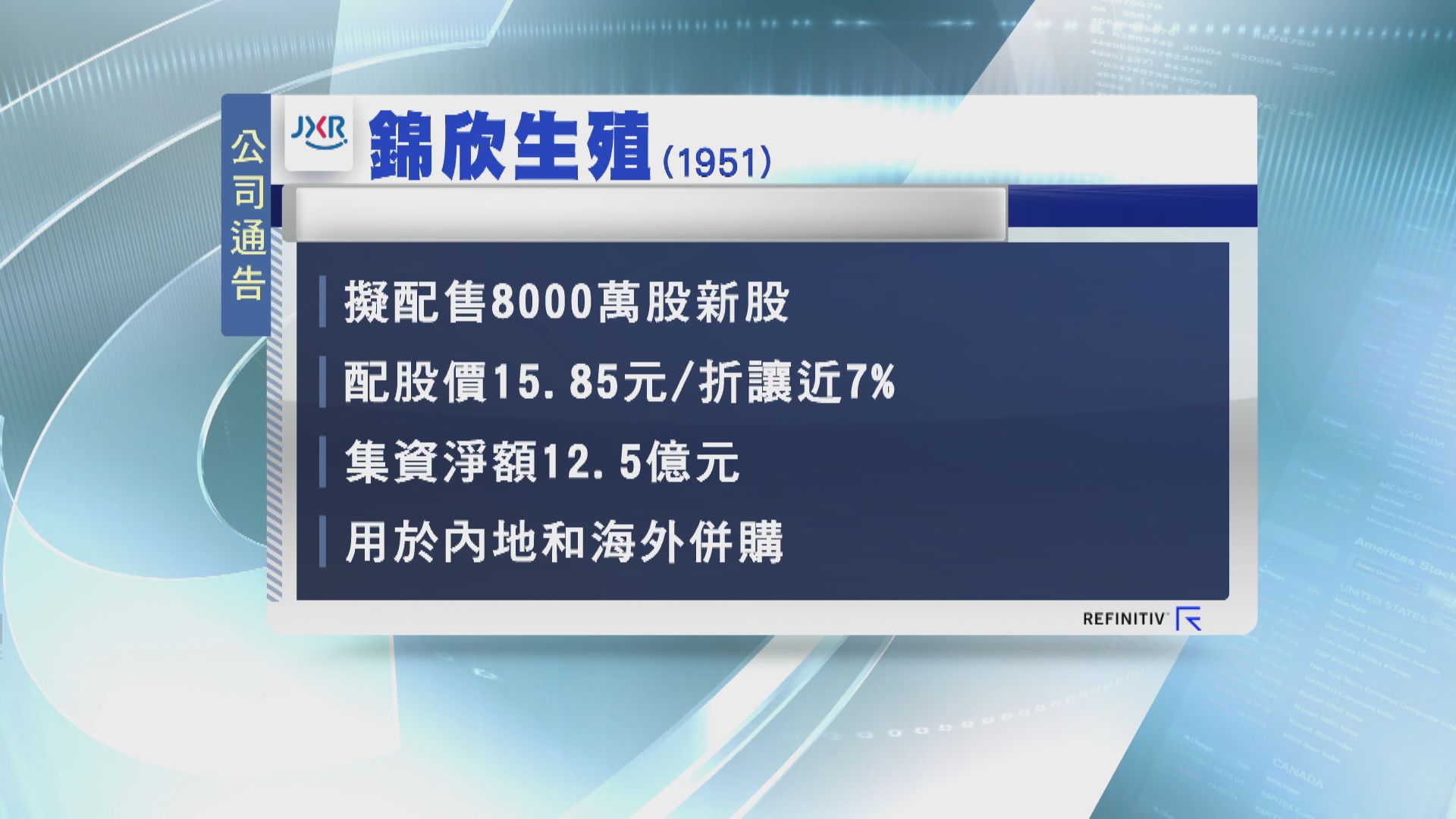 錦欣擬折讓配股 籌逾12億