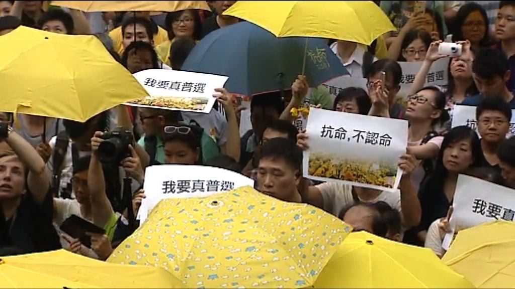 佔領兩周年　團體默站紀念