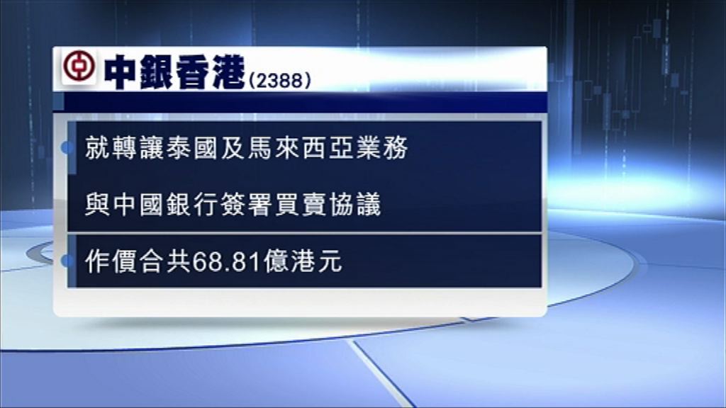 中行擬將泰國及馬國業務注入中銀香港