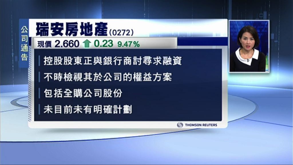 【傾緊融資】瑞房：羅康瑞擬提私有化