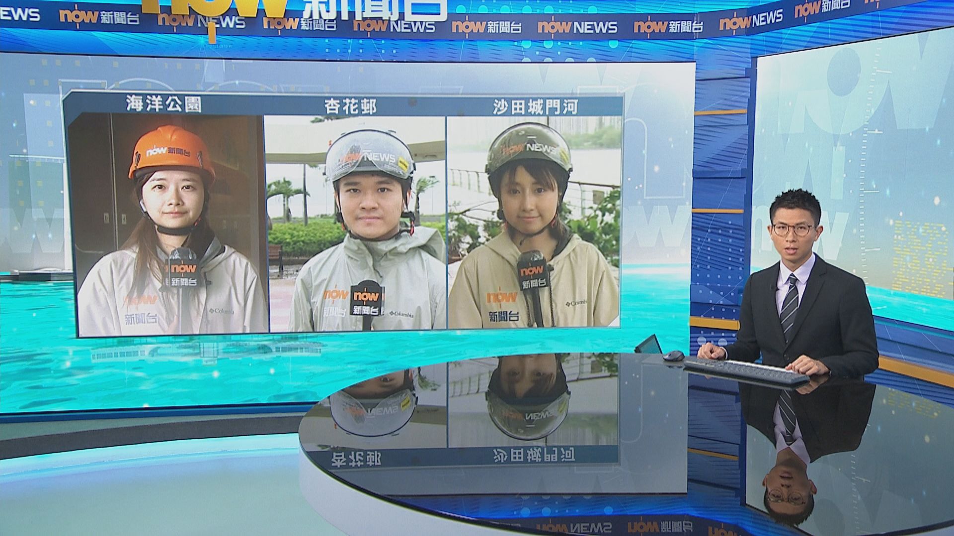 記者直擊｜杏花邨仍吹強勁陣風　海洋公園富麗敦酒店門外滿布雜物　城門河現水龍捲