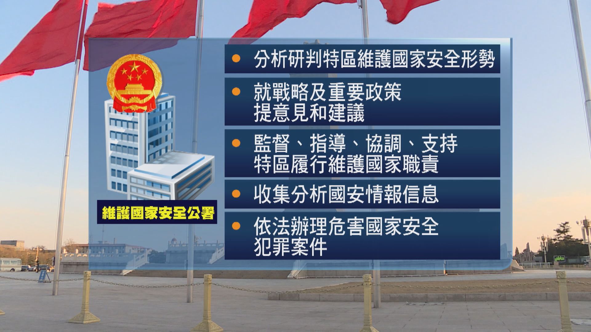 中央在港設立駐港維護國家安全公署
