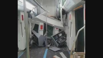 西安地鐵10號線試車時發生事故 列車局部受損