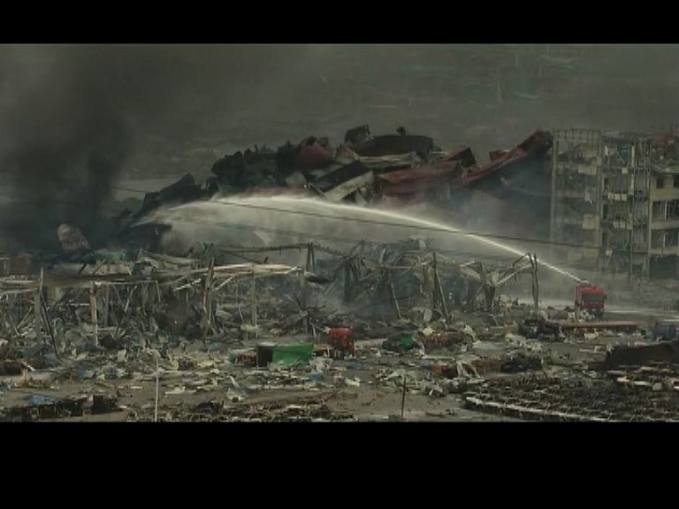 天津爆炸現場明火已基本撲滅