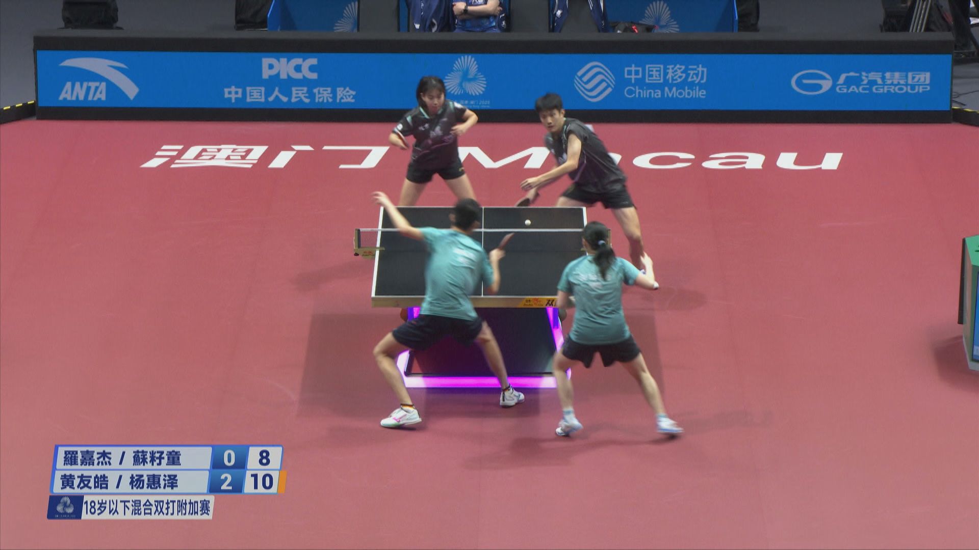 全運會乒乓球混雙青年組　羅嘉杰和蘇籽童銅牌戰落敗無緣獎牌