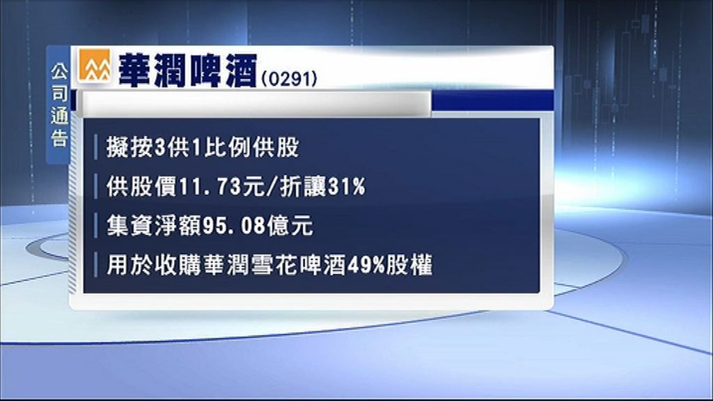 【收購雪啤】潤啤：有信心通過反壟斷調查