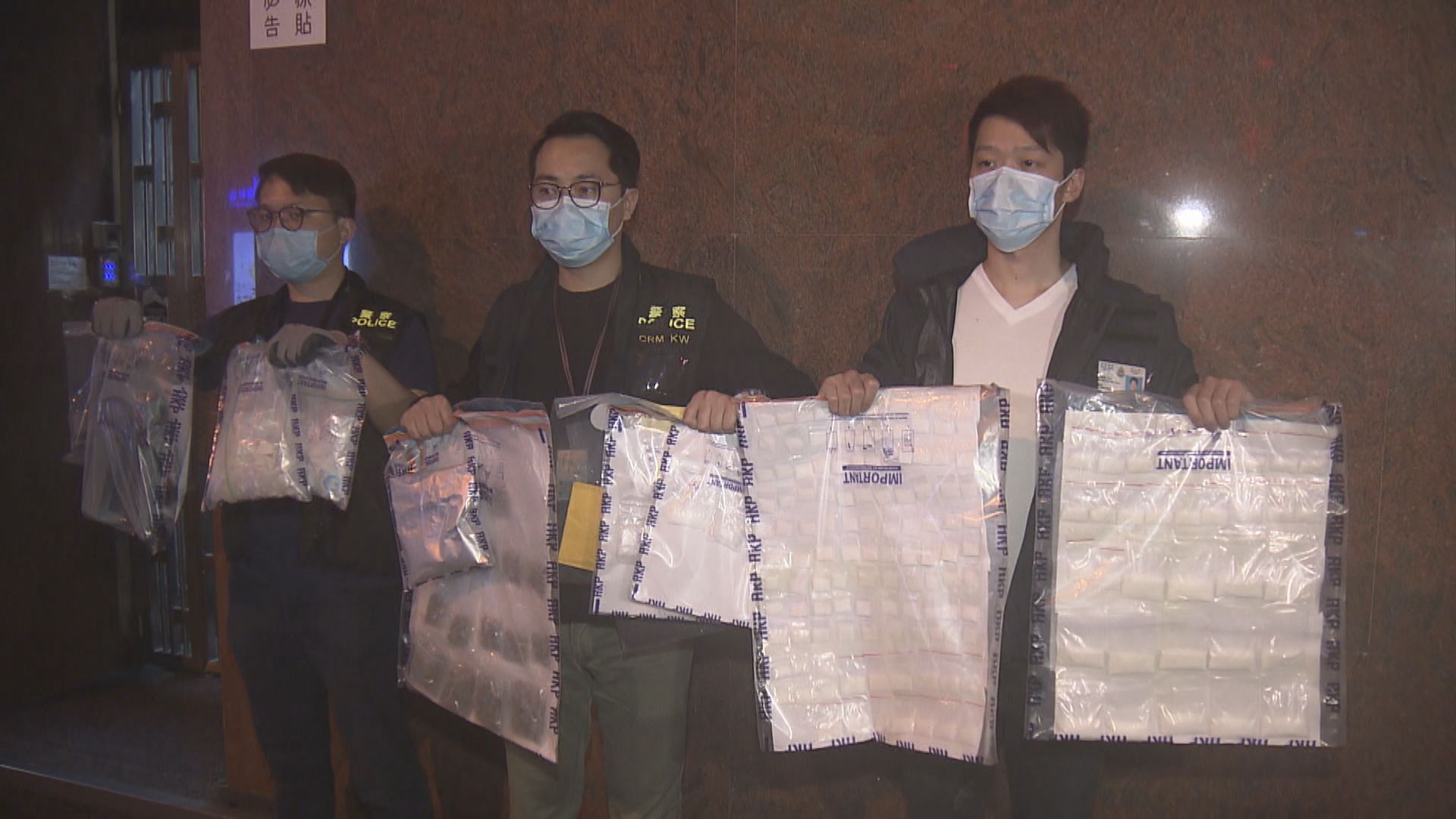 警方紅磡破毒窟拘一漢檢一百五十萬元毒品