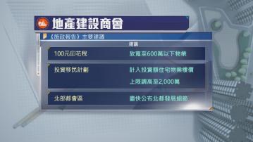 【施政報告2025】地建會倡放寬100元印花稅門檻、投資移民買樓限制