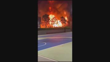 元朗鐵皮屋起火 2人受傷送院