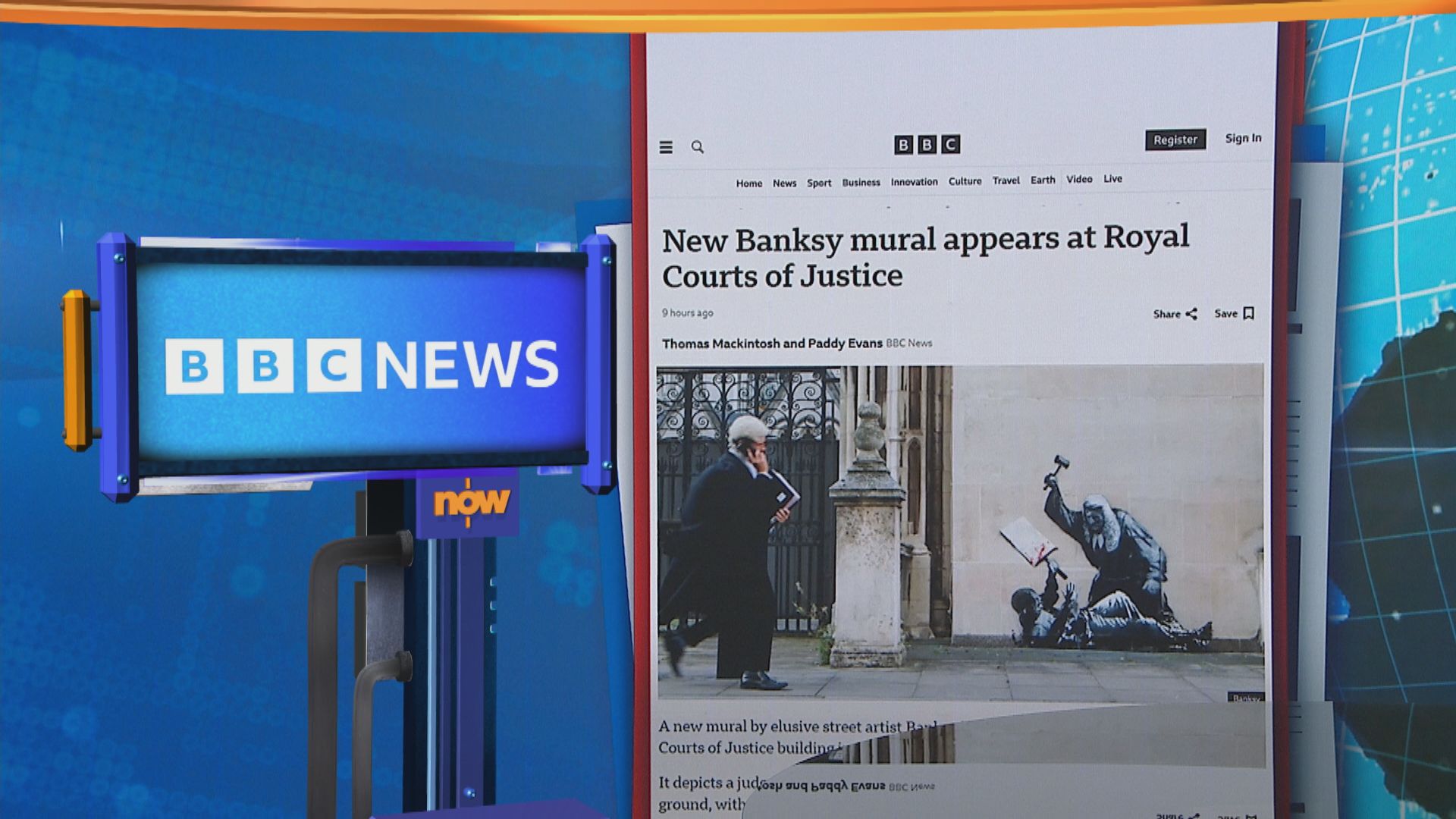 世味天下｜Banksy新作現身英國法院大樓外牆　被視為聲援撐巴勒斯坦示威