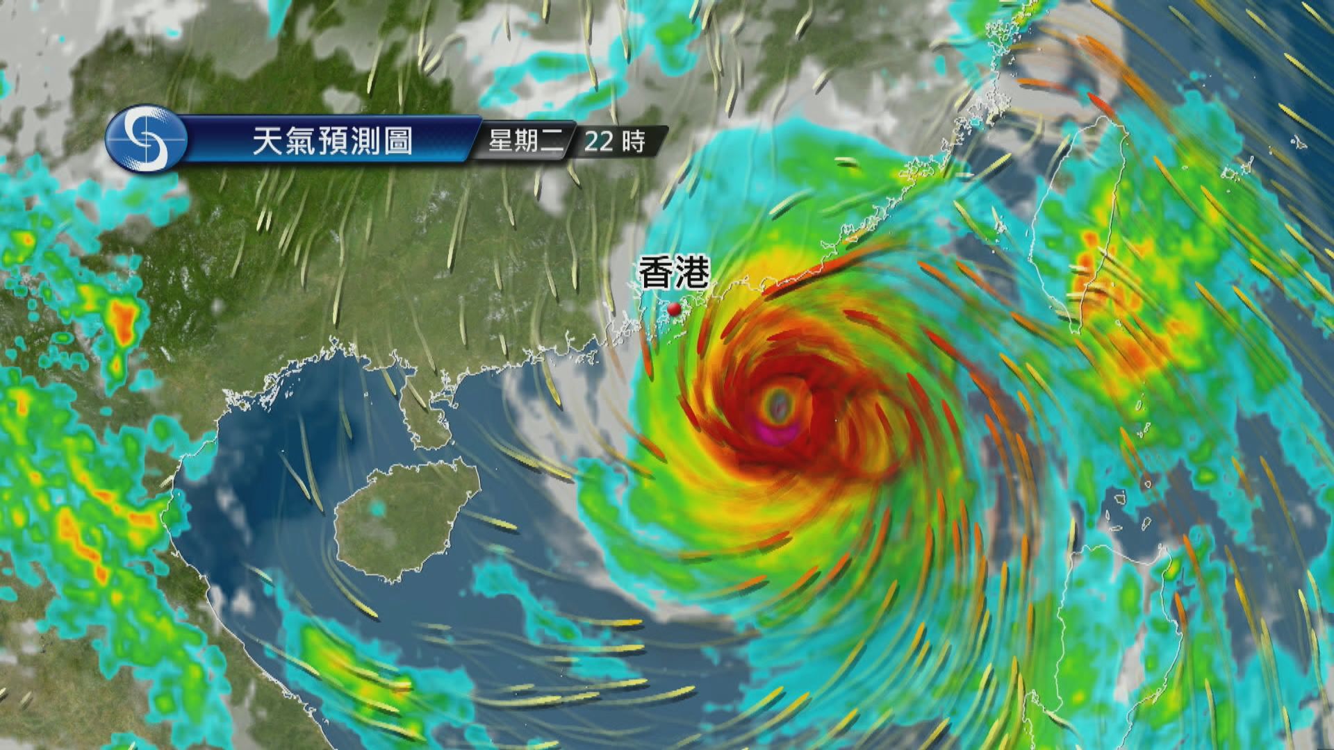 樺加沙襲港｜下午2時20分改發八號信號　樺加沙颶風範圍廣闊