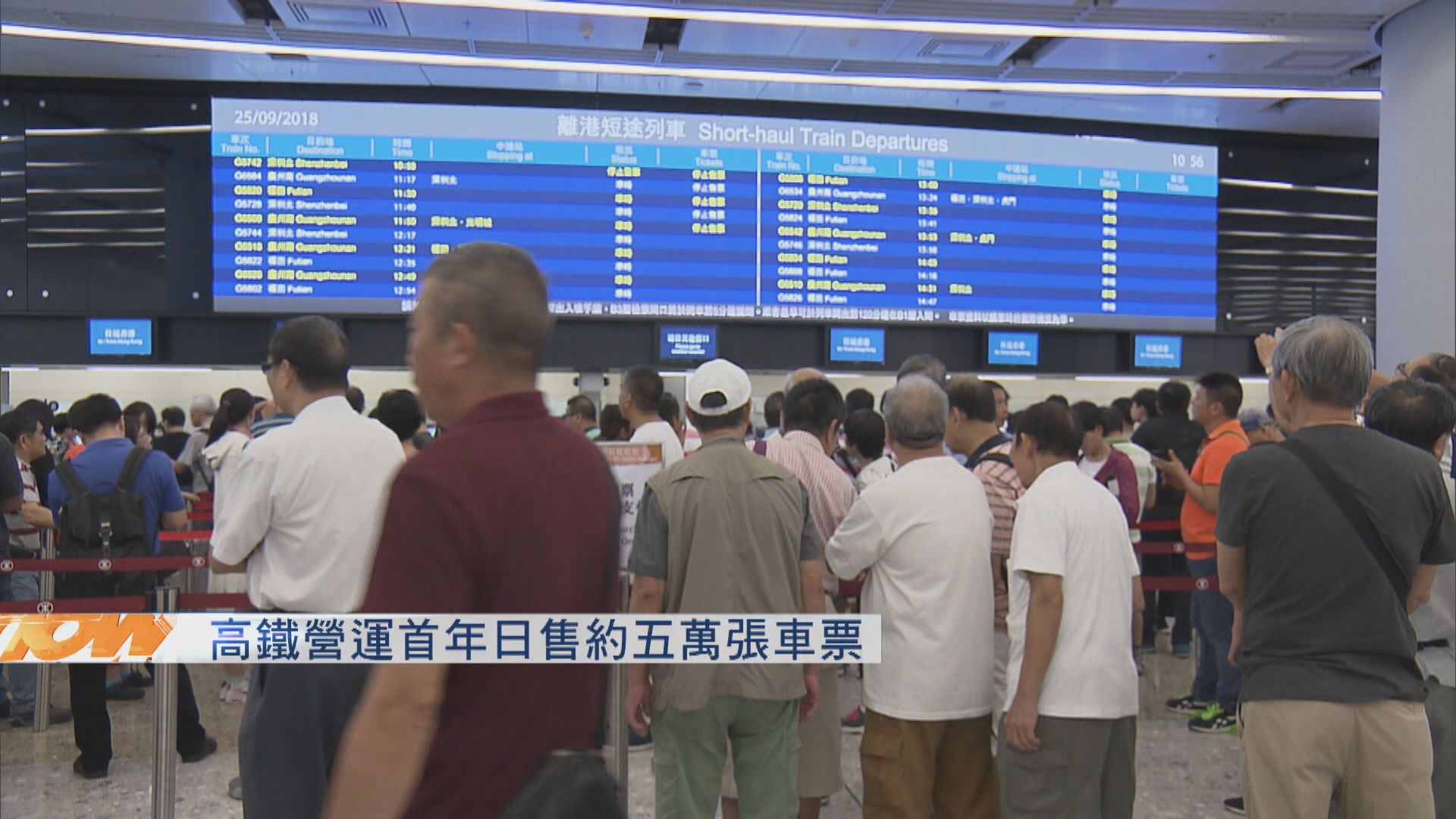 高鐵營運首年日售約五萬張車票