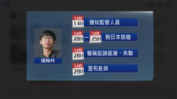 鍾翰林赴英尋政治庇護 懲教署：違監管令 依法通緝