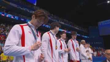 巴黎奧運男子4X100米混合泳接力 中國打破美國壟斷奪金