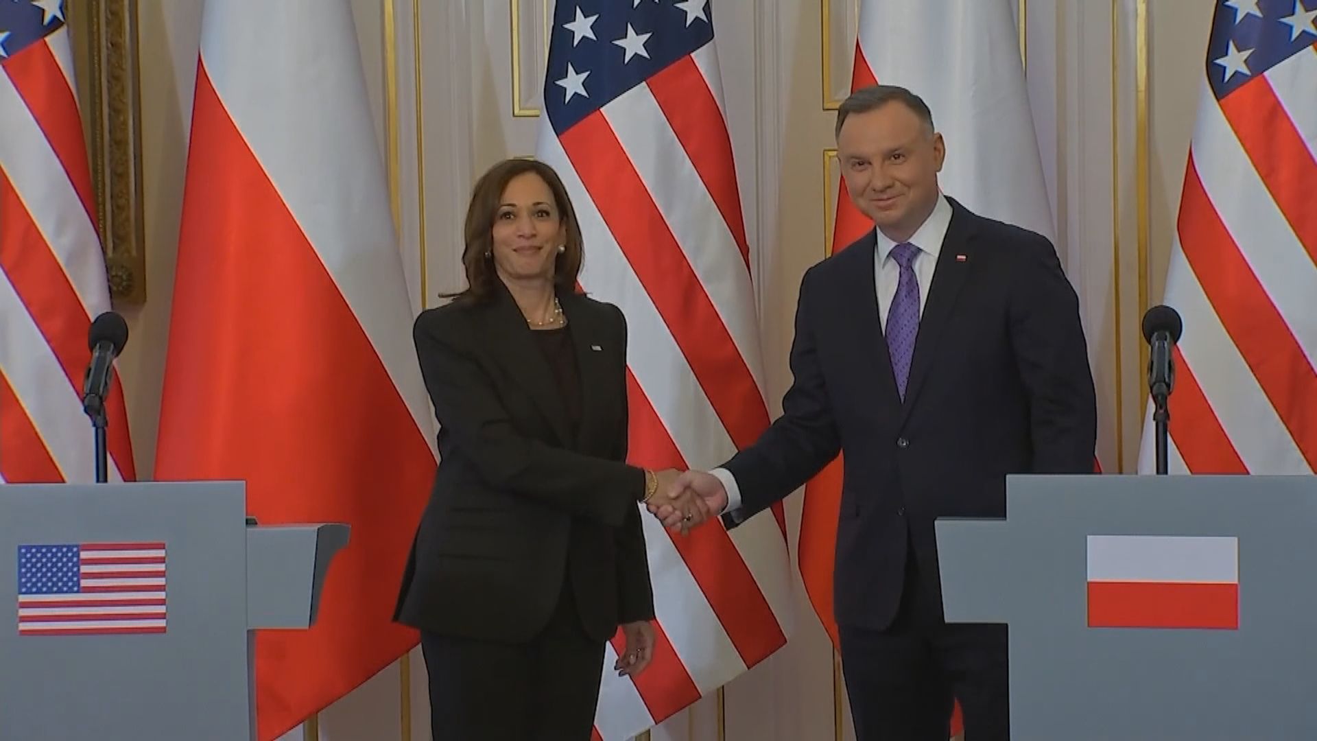 賀錦麗與波蘭總統會談討論俄烏局勢