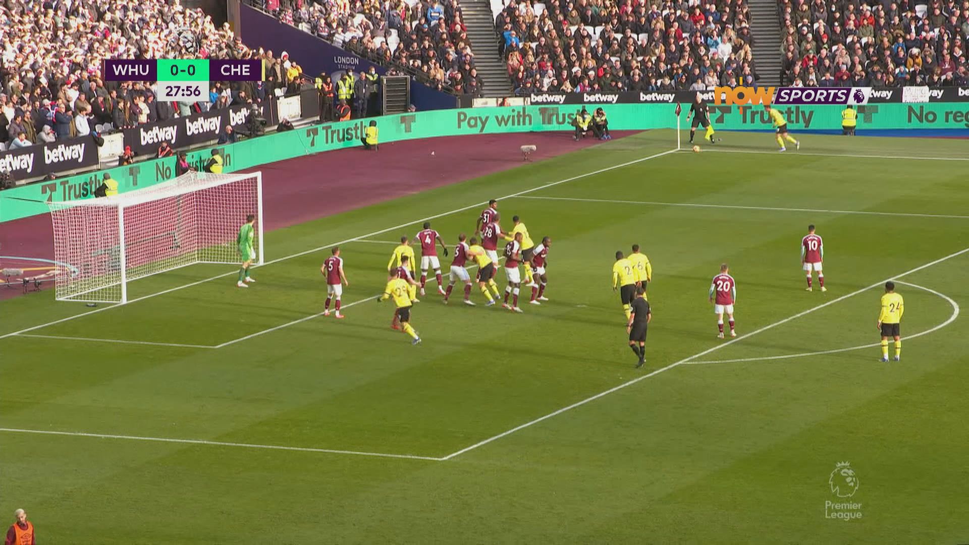 英超　韋斯咸3:2車路士