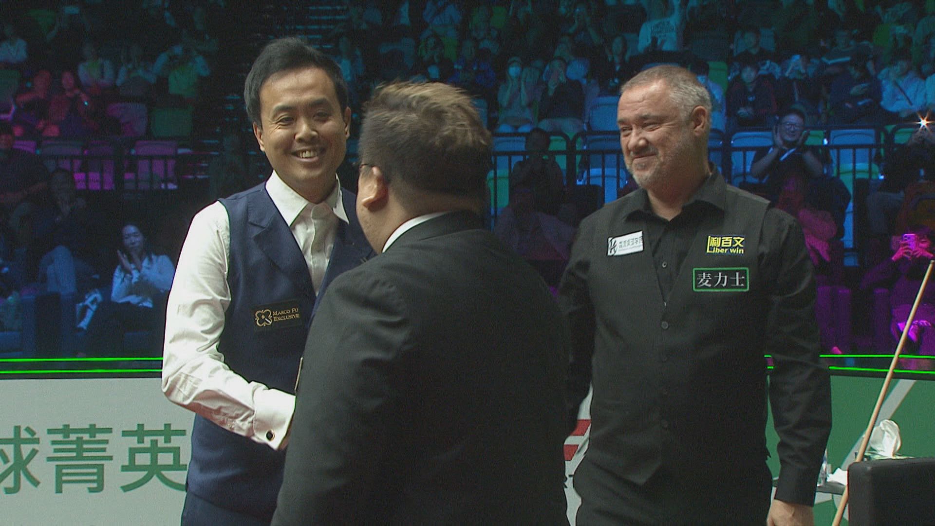 傅家俊擊敗亨特利並打出一桿147於世界桌球大獎賽表演賽
