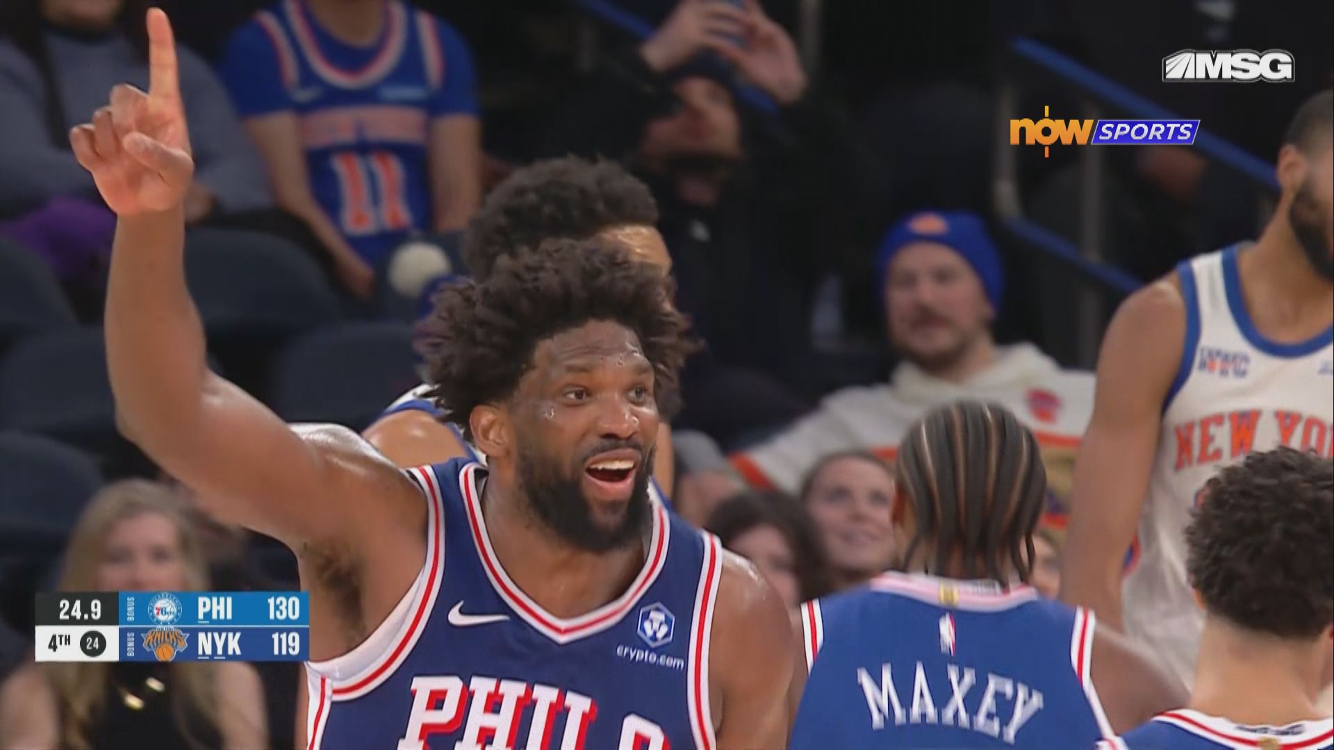 七六人130:119擊敗紐約人取得三連勝