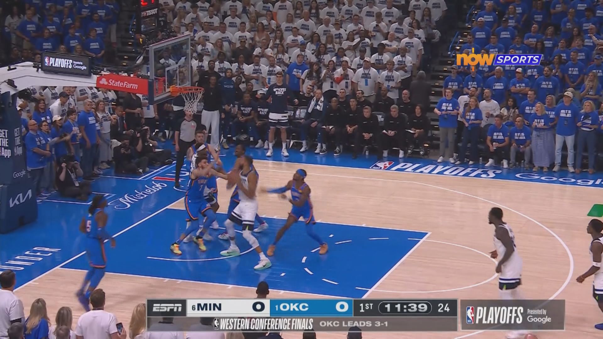 NBA西岸決賽　木狼94:124雷霆(場數1:4)