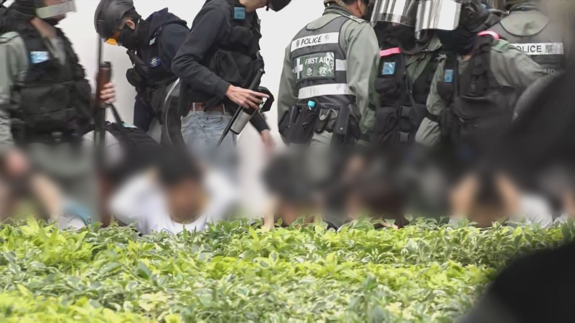 警員施放胡椒噴霧　大批人被制服