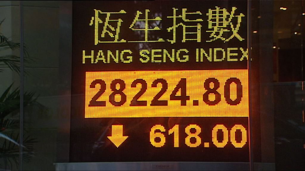 【港股小股災】恒指急瀉618點　逾一年最傷