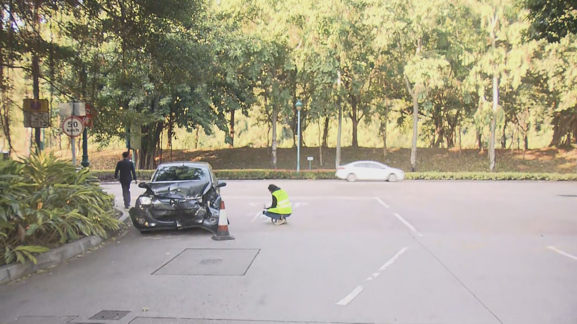 迪士尼神奇道私家車與小巴相撞八人傷