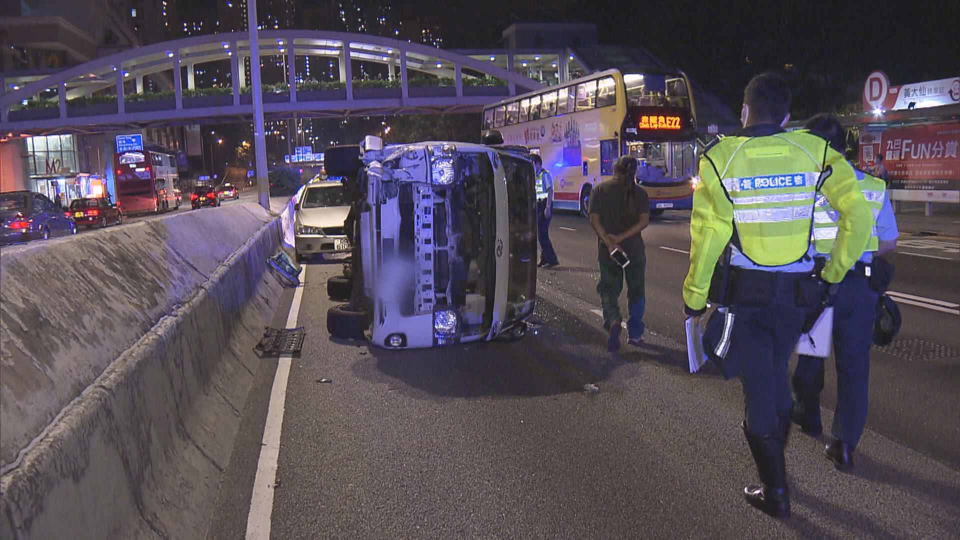 黃大仙客貨車與私家車相撞釀三傷