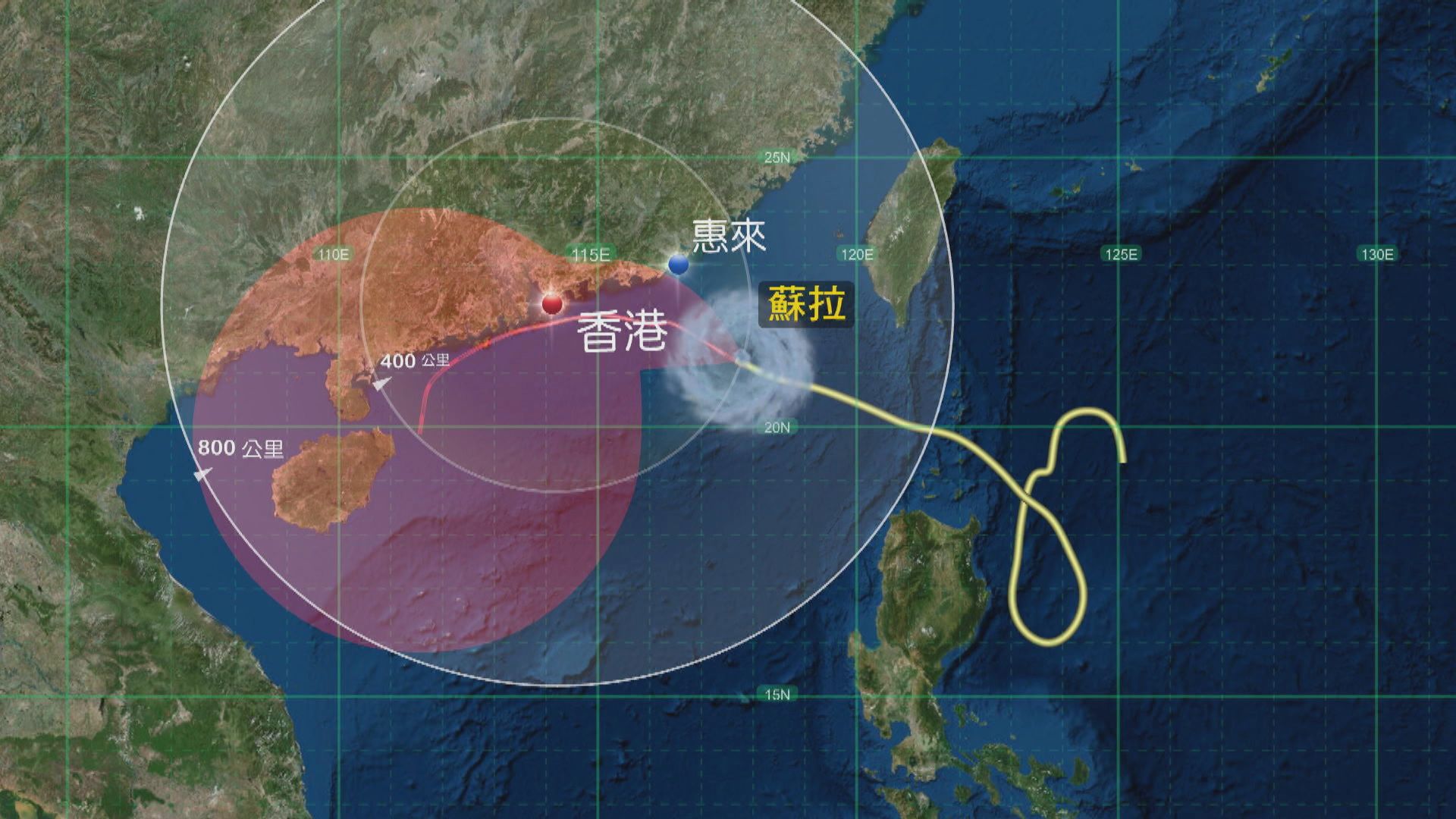 天文台：蘇拉明晚至周六早上最接近本港 或需發十號颶風信號