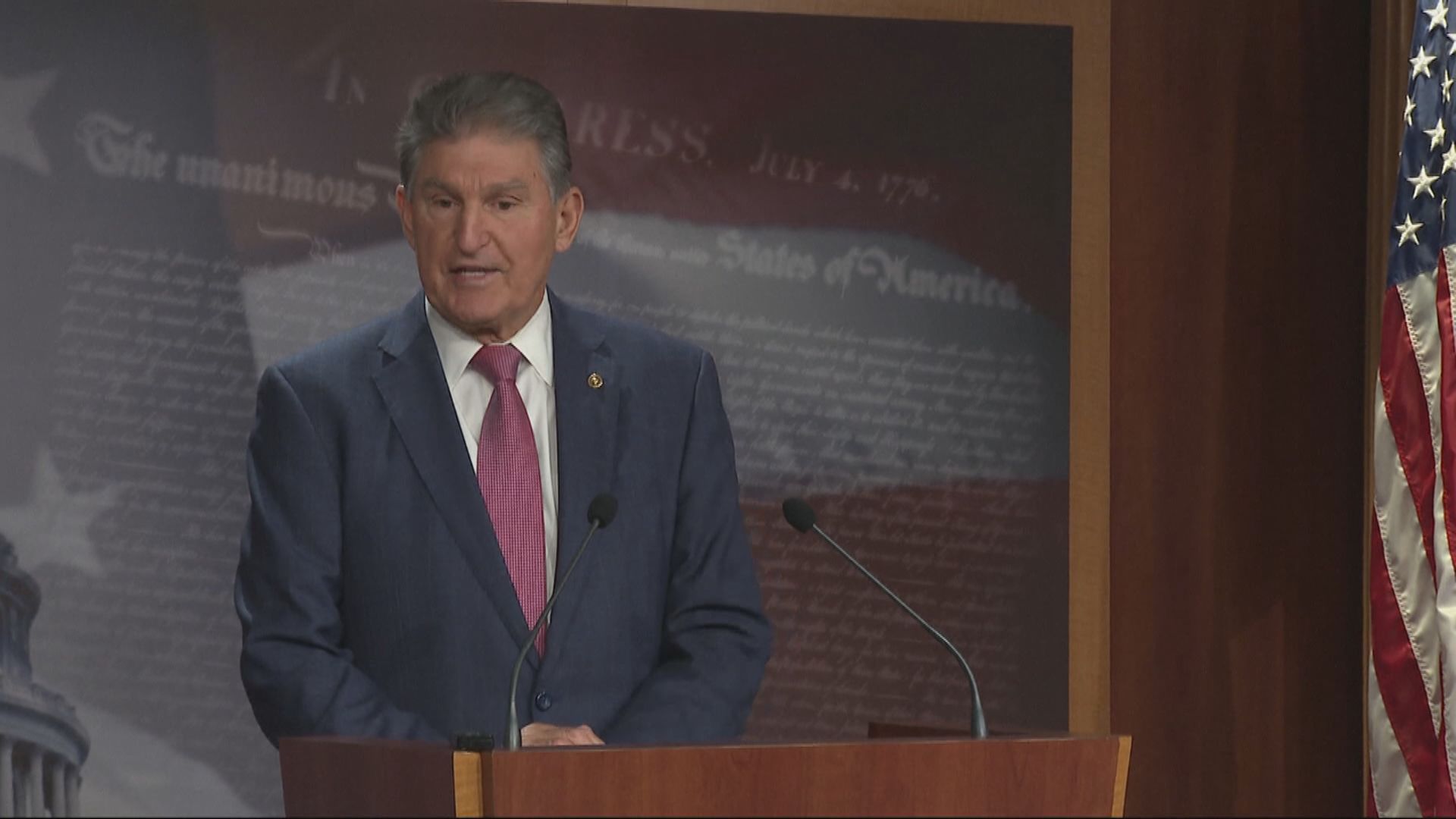 美民主黨參議員曼欽不支持社會開支法案