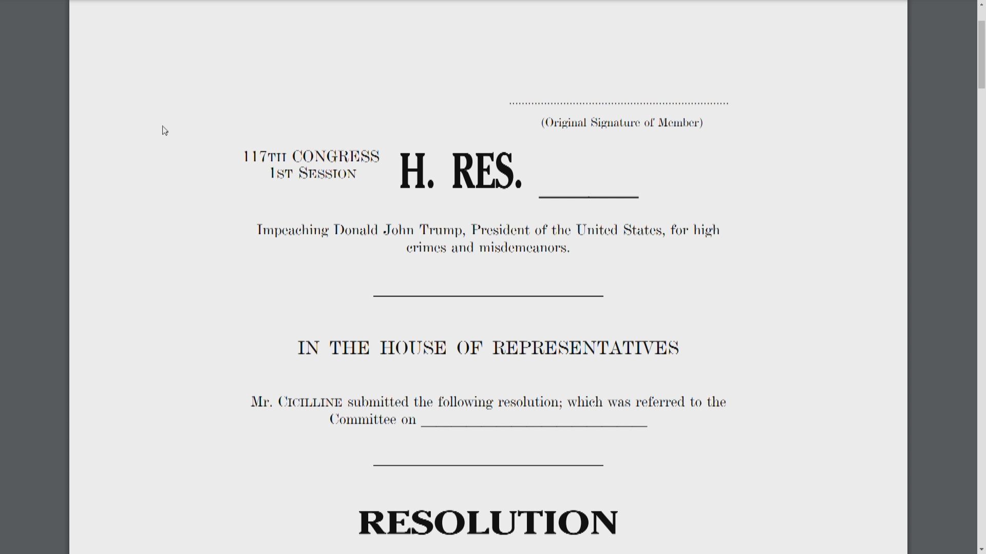 眾議院周一或啟動彈劾總統程序