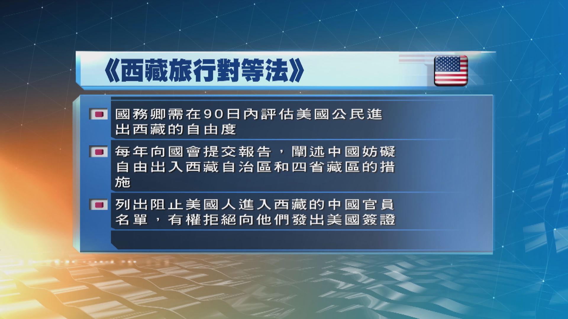 特朗普簽署《西藏旅行對等法》