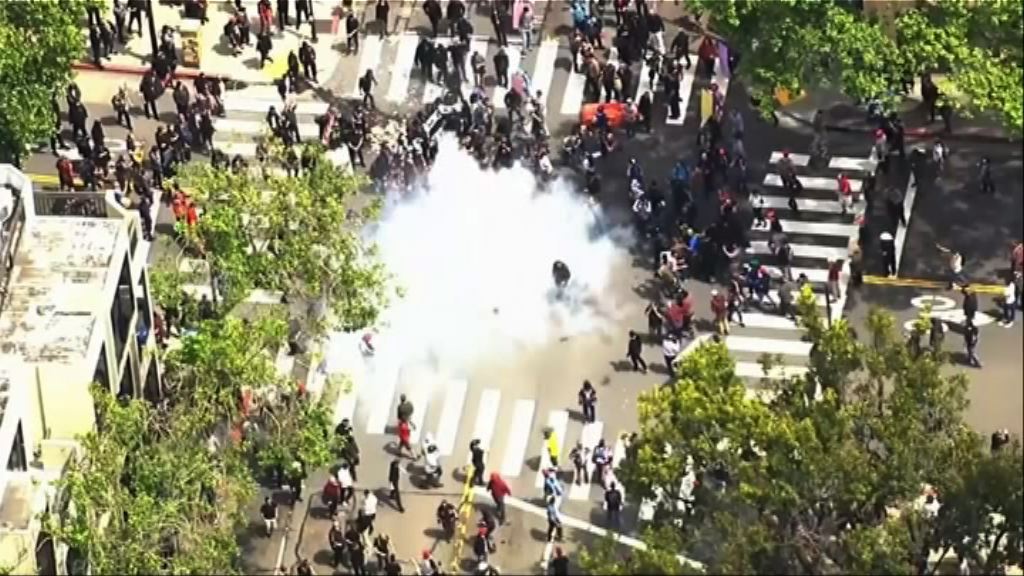 加州特朗普支持及反對者發生衝突